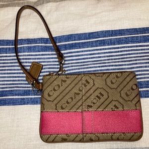 Coach wristlet pink and brown